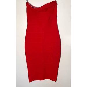 NWOT The Kewl Shop Red Strapless Bandage Dress Size Medium Bodycon Slimming‎